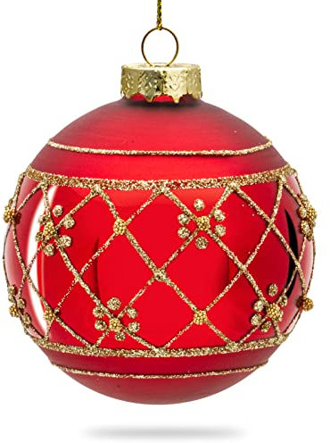 Sikora Highlights 4er Set ausgefallene Christbaumkugeln aus Glas Rot besondere Weihnachtskugel Christbaumschmuck, Farbe | Modell:Modell Wien rot, Höhe in cm:8 cm