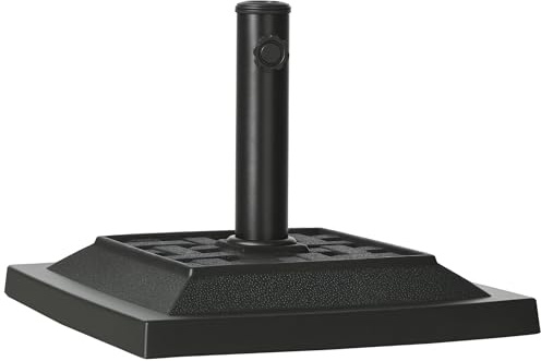 Outsunny Pied de Parasol carré Base de Parasol de Jardin Ultra résistant en résine 44 x 44 x 33 cm Poids Net 12 KG Noir