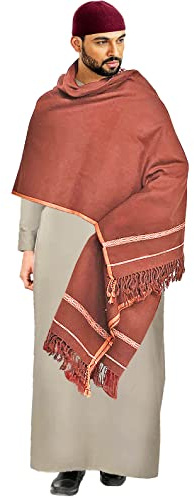 Afghanische Herren Karbala Lange Pashtun Patoo Decke Wollschal Langer Schal Wrap Eid Hajj Umrah Geschenk PATU Warm Kalt Winter Kopf, braun