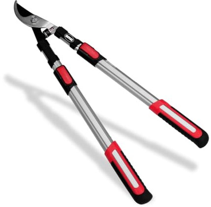 Amig - Forbice da Potatura a Due Mani Telescopica | Manico Telescopico in Alluminio | Lama in Acciaio Rivestita in Teflon | Da 62 a 97 Metri | Taglio Bypass | Capacità di Taglio 38 mm