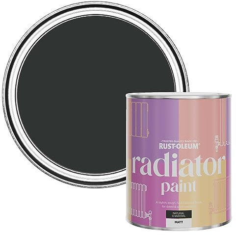 Rust-Oleum Black Heat Resistant Radiator Paint in Matt Finish - Natural Charcoal (Black) 750ml