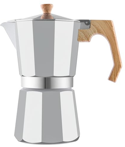 wedrink Moka Pot Coffee Makers 9 Cups,Aluminum Coffee Percolator pot Moca Pot 450ml,Espresso Maker Sliver