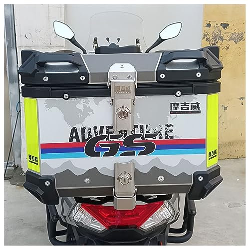 Aufbewahrungsbox Universal Top Case Motorradkoffer 36L 45L 55L 65L Motorrad Topcase Alu Rollerkoffer Heckbox Motorrad-Heckkasten Mit Press-Lock-Schließsystem, Für Lager Helm Großes Gepäck (Color : D