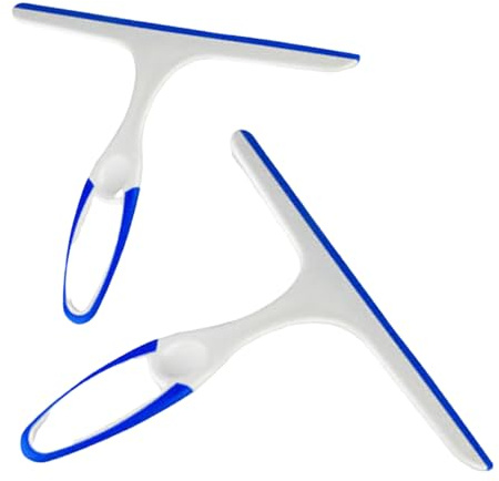 2Pcs Window Mirror Car Windshield Squeegee Shower Glass Wiper Kitchen House, Blue