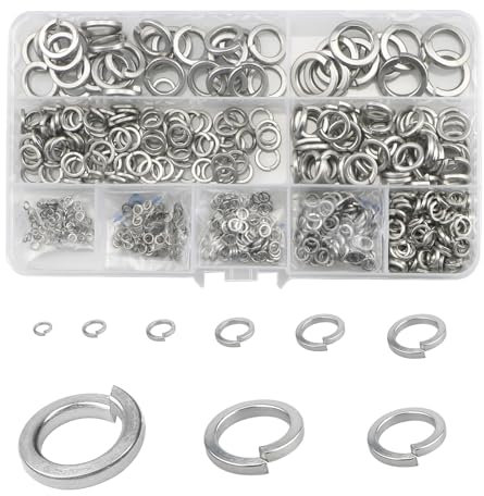 720 Pcs Spring Lock Washers Assorted,Mixed Split Stainless Steel washers Set For Bolts,Screws (M2/M2.5/M3/M4/M5/M6/M8/M10/M12)