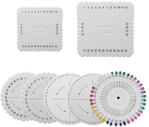 Wekuw 7 Stück Kumihimo Disk Kumihimo Disk Schaum Flechtscheibe Perlenschnur Scheiben Rund und Quadratisch Flechtscheibe DIY Armband Schmuck Webwerkzeuge FüR Geflochtenes Seil