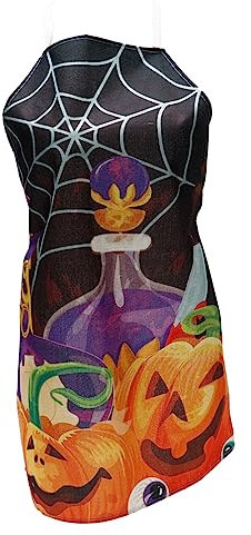 Hoement 1stück Halloween Kürbis Schürze Für Frauen Lustige Und Stylische Kochschürze Für Halloween-partys Und Kreative Kochmomente Für Zuhause Cosplay-accessoire