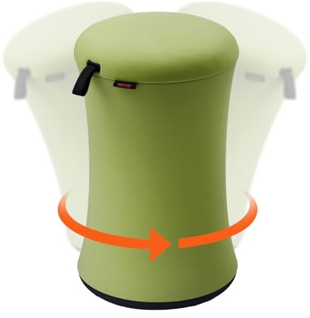 VEVOR Silla Oscilante con Funda de Tela Silla Activa de Altura Ajustable 49-63,5 cm, Taburete Oscilante de Asiento Flexible de Hierro y Esponja para Niños de 12 a 18 Años en Escuela, Hogar, Verde