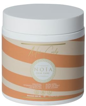 NOÏA HAIR – Masque Capillaire Miss Curly – Aloe Vera, Piqui & Jojoba – Hydratation Intense & Anti-Frisottis – Définition des Boucles – Soin Professionnel Cheveux Bouclés, Ondulés & Wavy – 500 ml