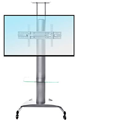 WENWENLEE Meuble TV d'angle Moderne Meuble TV du Sol au Plafond Support TV LCD Mobile Bureau Salle de conférence Support de Chariot d'affichage Robuste ''32/65/70 Pouces Bras Double d'extens