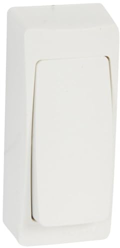LEGRAND Pulsador Estrecho 6A, Gama OTEO, Mecanismo de superficie, Blanco, 086085E