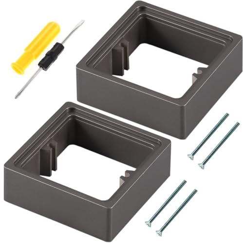 Acmerota Espaciador de Enchufe Simple 30MM/1.18IN Profundidad Interruptor de Luz Marco Espaciador Cuadrado Caja Gris Placa Enchufe Aumentar Altura Caja Enchufe Simple, Paquete de 2