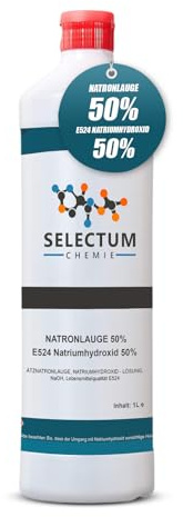 Natronlauge 1 Liter 50% NaOH Lebensmittelqualität E524 | Natriumhydroxid, Für Brezenlauge, Für Laugengebäck, Für Backen, Für Lebensmittelverarbeitung
