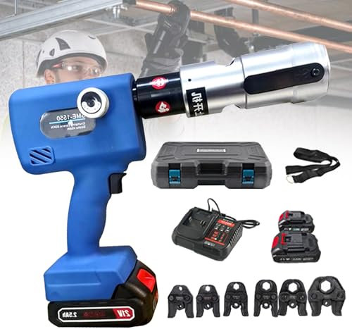 VNATWGOO Kit di Crimpatura Idraulica per Tubi in Acciaio Inossidabile, Pinze di Pressatura Alimentate A Batteria, con Matrici Multi-Misura E Controllo Dell'Olio,DN50