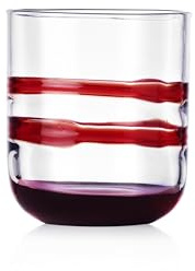 Ichendorf Milano Tumbler, Bordeaux e Lilla, Collezione Gesti, 35 cl, Vetro Soffiato a Bocca, Rifinito a Mano