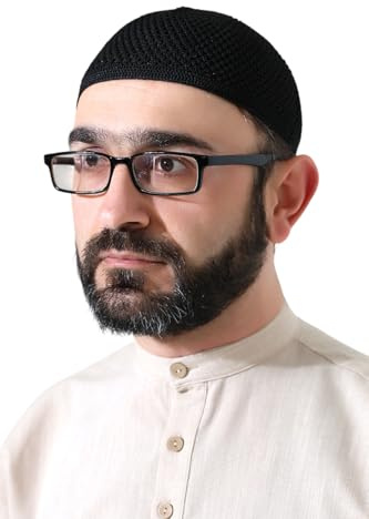 ihvan online Türkische muslimische Premium-Strick-Kufi-Hüte für Männer, Taqiya, Takke, Peci, islamische Kappen, islamische Geschenke, Standart-Größe