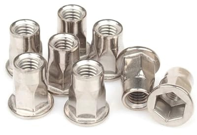 Tuerca remachable de cabeza avellanada plana hexagonal de acero inoxidable 304, 2/10 piezas(Flat Head,(10pcs) M3)