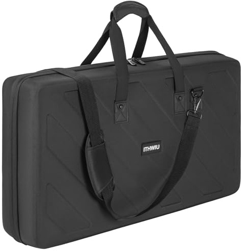 OUUTMEE Bolsa de transporte rígida para DJ, funda para controlador de DJ para Pioneer DDJ bolsa de almacenamiento de viaje, Black, XL, Bolsa rígida para DJ