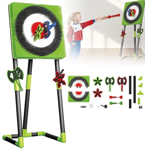 Generisch Axtwurf- und Dartspiel-Set – 2 Äxte, 2 Dartscheiben, 2 Darts – Ideal für Eltern-Kind-Unterhaltung drinnen und draußen