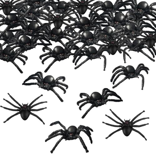 QIZHIQIAMY Ragnetti Halloween, Ragni Finti Halloween, Ragno Finto Realistico, Decorazioni Ragnetti Plastica, Realistico Ragno Spaventoso, Decorazioni di Halloween per Casa, Ufficio, Feste (D)