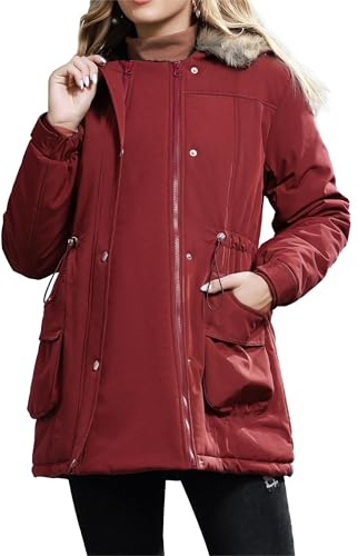 Maacie Winter Umstandsmantel aus Baumwolle warme Alltags-Outdoor-Umstandsjacke