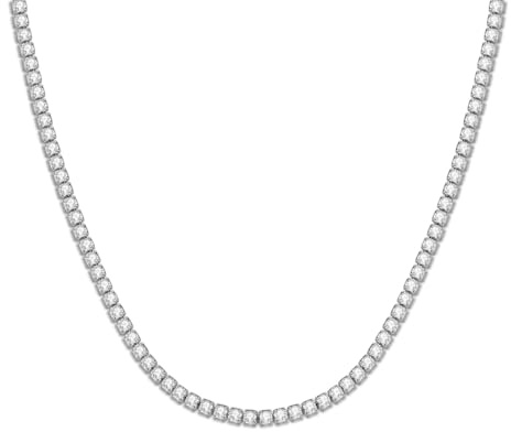 MISEFF 925 reines Silber Damen Halskette, minimalistisches Design, erweiterbare kette, Damenschmuck für den täglichen Anlass