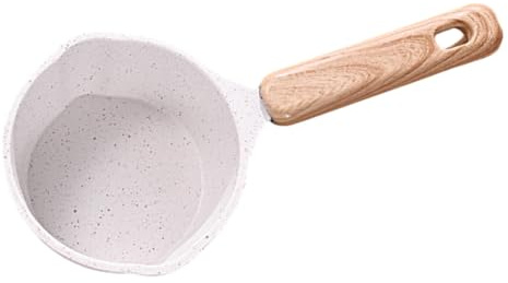 ROMISBABA Cazo Pequeño De Aluminio Con Revestimiento Antiadherente Olla Para Salsa Con Doble Vertedor Práctica y Resistente Para Cocinas Pequeñas y Uso Doméstico