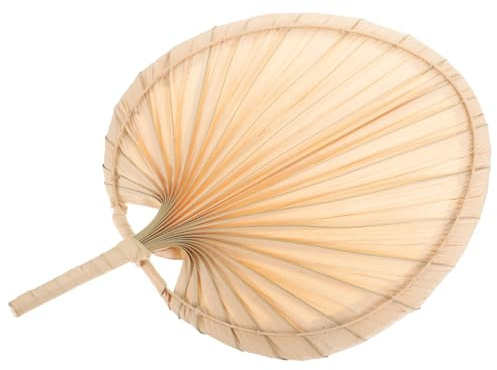 CAXUSD Abanico Artesanal de Palma Mano Ventilador Portátil para Verano Decoración Natural para Hogar Fiesta y Boda