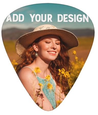 Individuelle Gitarrenplektren mit Fototext-Logo, personalisiertes Plektrum mit Ihrem Design, einseitiger Druck, Geschenk für Gitarren-Ukulele-Spieler mit Box