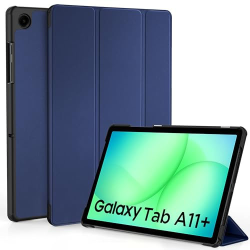 EasyAcc Hülle für Samsung Galaxy Tab A11+ Plus/ A9+ 11 Zoll Ultradünne | PU Leder Schutzhülle mit Standfunktion und Auto Sleep/Wake,Dunkelblau