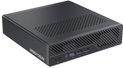 MINISFORUM MS-R1 Mini Workstation Arm, CP8180 (12C/12H, hasta 2,6 GHz, 45 Tops), 64 GB LPDDR5, Compatible con ECC, PCIe 4.0 x16, Doble 10GbE, Arranque UEFI, Compatible con Proxmox/KVM (sin SSD)