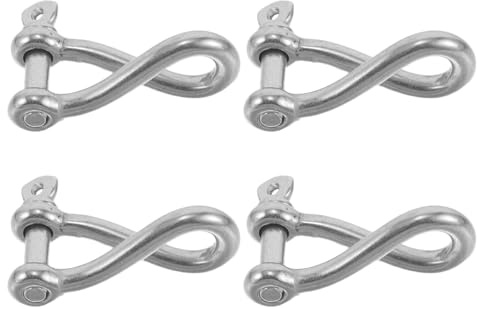 TOYZFRIENDY Grillo Girevole in Acciaio Inossidabile 4 MM Set 4 Pezzi Forcella Ritorta e Perno a Vite Grillo dell’Ancora Marino per Sollevamento Ancoraggio e Sartiame Nautico Professionale