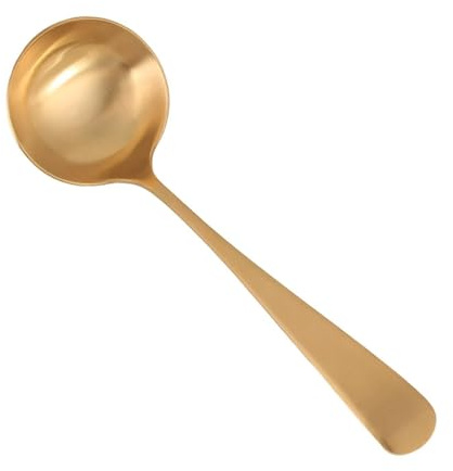 mophrati Cucina Mangiare Stoviglie Stoviglie Cucina Essenziale Cucchiaio di rame per cene Colazioni Eventi Riunioni e buffet Cucchiaio da portata Posate Cena Rame, Mestolo, 19.5x6.1 cm