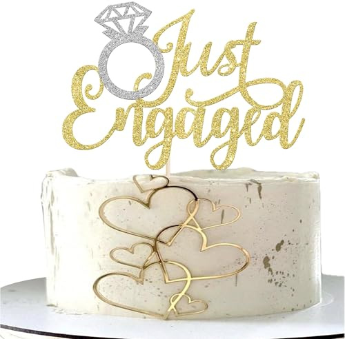 1 Packung Verlobung Deko Tortendeko Bridal Kuchen Deko Bride to be Tortendeko Wedding Bridal Cake Topper für Bridal Shower Verlobung Engagement Wedding Thema Party Kuchen Dekoration Gold
