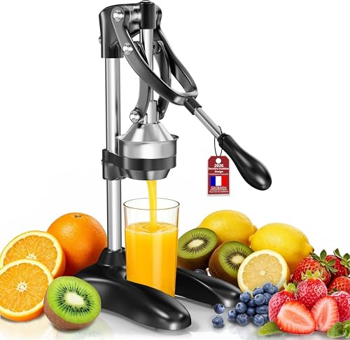 Presse Agrumes,Presse à Citron Professionnelle Avec Levier Facile,Presse Fruit Manuel pour Orange, Grenade, Citron Vert Et Pastèque (noir)