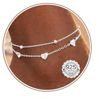 Chriscoco 925 Sterling Silver Anklet Bracelets for Women Adjustable Anklets