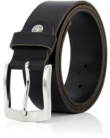 LINDENMANN Leder-Gürtel Herren 40 mm breit, Gürtel Herren Vollrindleder schwarz, Größe/Size:Bundweite 115 cm Gesamtlänge 130 cm W 45.3 XXL, Farbe/Color:schwarz