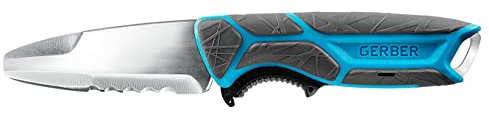 Gerber Gear CrossRiver - Durable Fixed-Blade Knife for Saltwater Fishing - Premium Fishing Gear - 3, Cyan