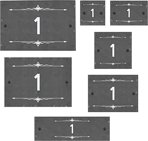 Active Window Films Rustic Natural Slate House Gate Sign Plaque Door Number Personalised Name Plate (Style 1)