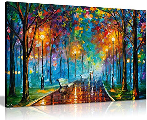 Leonid Afremov Ölgemälde auf Leinwand, abstrakt, für Wohnzimmer, Heimdekoration, Misty Mood, 76x51 cm (30x20in)
