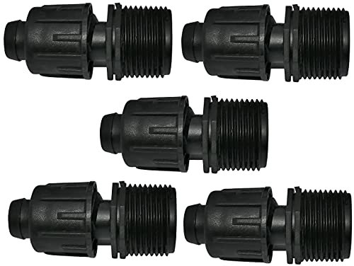 AERZETIX - C48712 - Satz mit 5 Tropfschlauch adaptern/armaturen 17x3/4'' aßengewinde (für 16mm schlauch) - anschluss für bewässerungs/sprinkleranlage - kunststoff