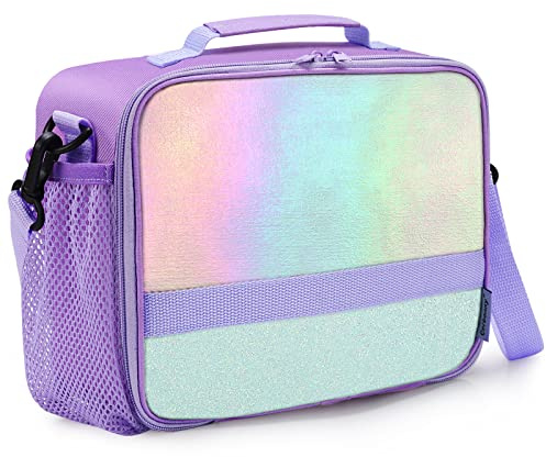 Cerbonny Kids Lunch Box, Crystal Purple, Insulated, Durable, Adjustable Shoulder Strap, Keeps Food Warm, Ideal for School and Travel