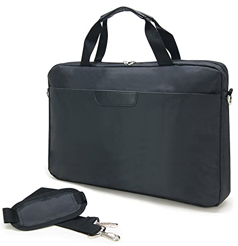 Waytex Sacoche Ordinateur 15 pouces Porte Documents avec 2 Poignées et Bandoulière épaule et 2 Poches zippées, Noir