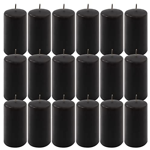 Stumpenkerze schwarz Höhe 11,5 cm Ø 6 cm lange Brenndauer Rund-Kerze Säulenkerzen Kerzen-Deko Tafelkerzen Weihnachts-Kerzen Hochzeit (18)