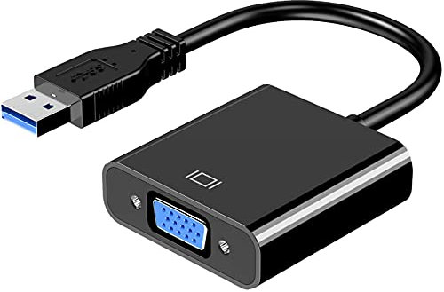 SUJAHHUJIQ Adaptador USB a VGA, adaptador USB 3.0 a VGA, convertidor de video multipantalla, PC, portátil, Windows 7/8/8.1/10, escritorio, portátil, PC, monitor, proyector, HDTV