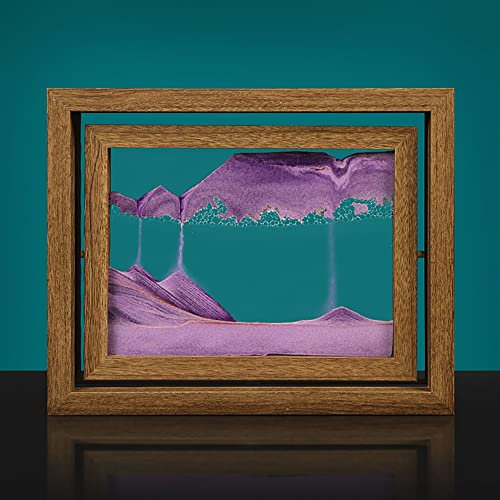 Peinture De Sable Qui Coule, Image D'art De Sable En Mouvement Verre Rond 3D Paysage De Sable De La Mer Profonde En Mouvement, Lampe Sable Mouvant Paysage Naturel Sablier 3D, Sablier Deco ( Color : Pu