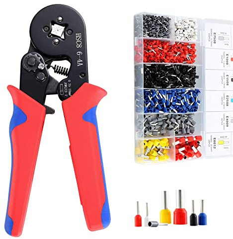 Hibisaws Crimpadora Profesional 0.25-10mm²,1250 Piezas Terminales Eléctricos,Crimpadora Terminales,Crimpadora Terminales Eléctricos,Kit Instalación