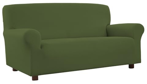 Banzaii Funda de Sofá Elástica Ajustable Protector para Sofá, Cubre Sofá 3 Plazas, Verde Oscuro Made in Italy