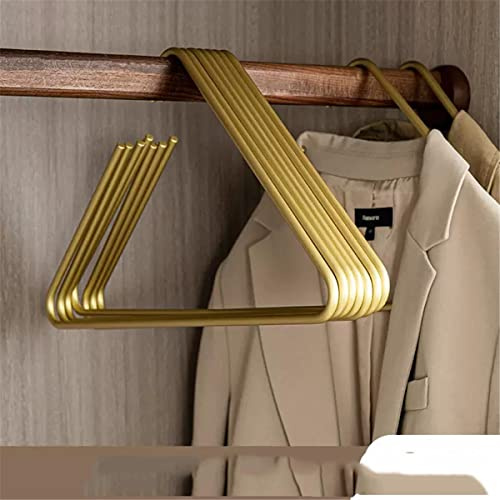 KRIVS Appendiabiti triangolari 5 grucce in Metallo Solido for Cappotto, Pantaloni, Sciarpa, stendibiancheria, Guardaroba, 5 Pezzi, Oro Rastrelliere (Color : 5pcs Gold)