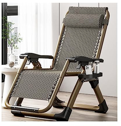 ZFF Tumbona Plegable Silla Reclinable Gravedad Cero con Reposacabeza Y Portavasos Sillón De Relajación Bambú Respaldo Ajustable para Exterior Interior Jardín Playa Terraza Camping Portátil